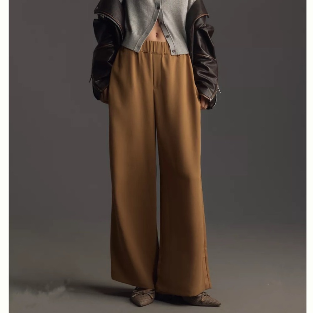 Anthropologie Wide-Leg Olive/Brown Pants
